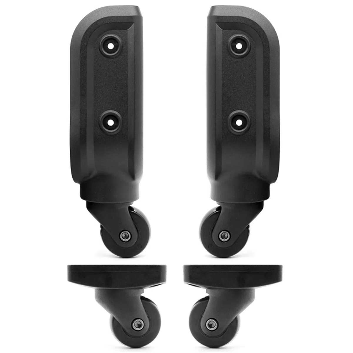 GEBONE Ruedas de repuesto de equipaje de plástico para maleta, ruedas giratorias de repuesto YF BW020# Kit de repuesto de reparación, Un par de ruedas cortas y largas, Wheel Diameter is about 42 mm,