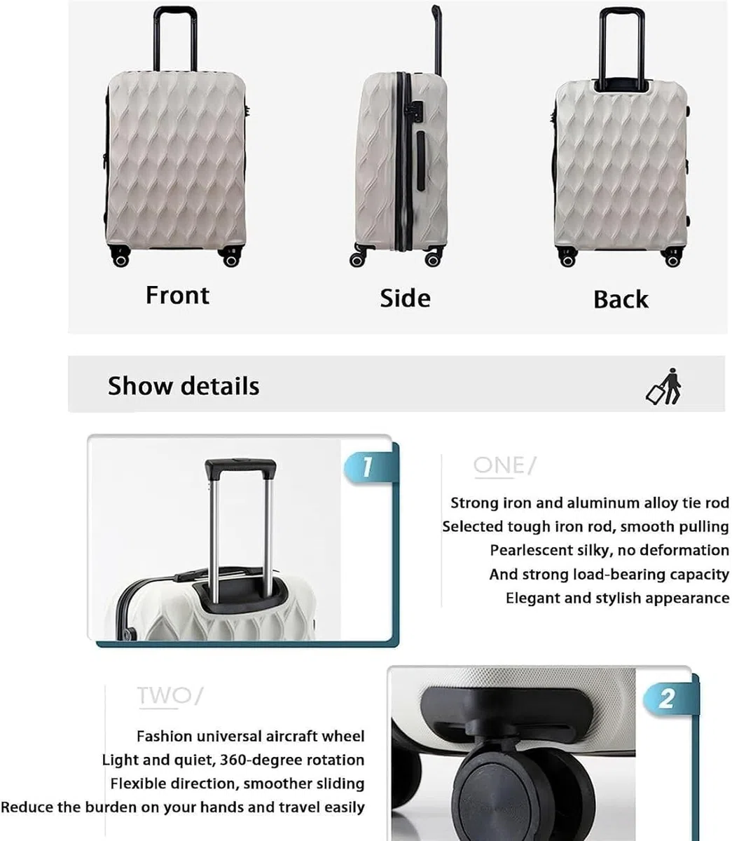 Maleta Maletas de Equipaje Muy duraderas, Maleta con Cremallera y contraseña, Equipaje de Viaje Resistente, tamaño de Transporte Muy Duradero Bolsas de Viaje
