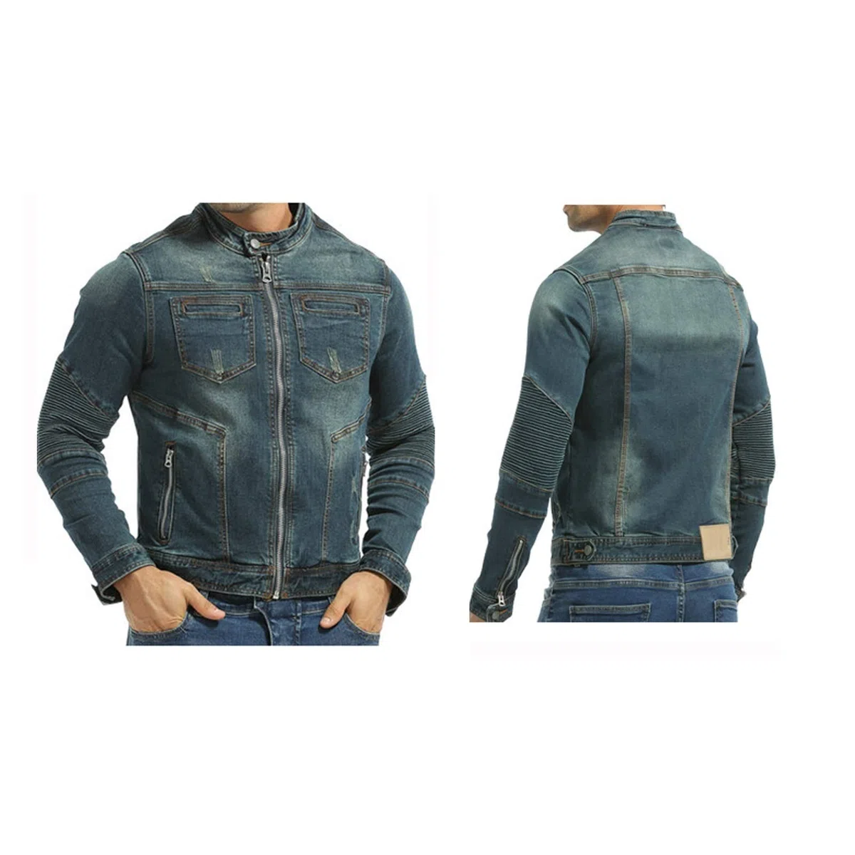 Chaqueta Vaquera con Equipo De Protección Chaqueta De Moto para Hombre La Malla De Ventilación 3D Se Utiliza para La Capa Exterior Y El Forro Interior. Equipo De Protección Extraíble