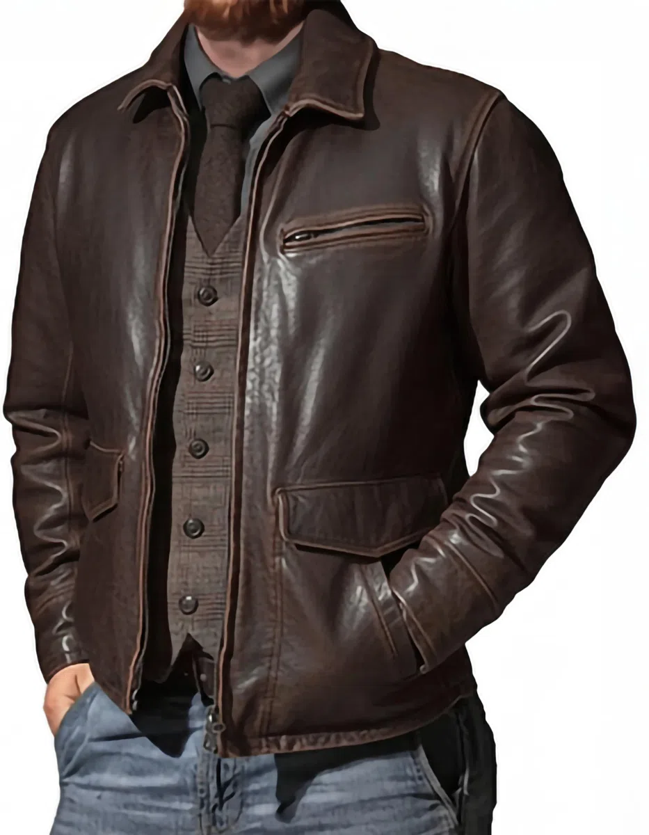 Real Leather Jacket Mens | Genuine Lambskin Biker Jacket | Made With Vintage Styled Distress Leather