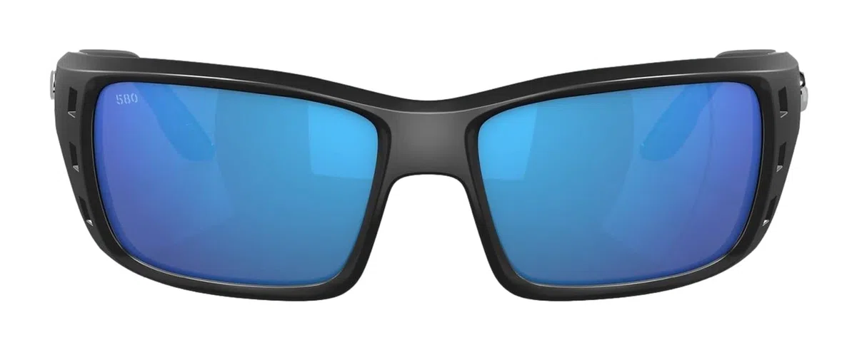 Costa Permit Polarized Sunglasses - Costa 580 Glass Lens Matte Black/Blue Mirror, One Size - Men's by Costa Del Mar