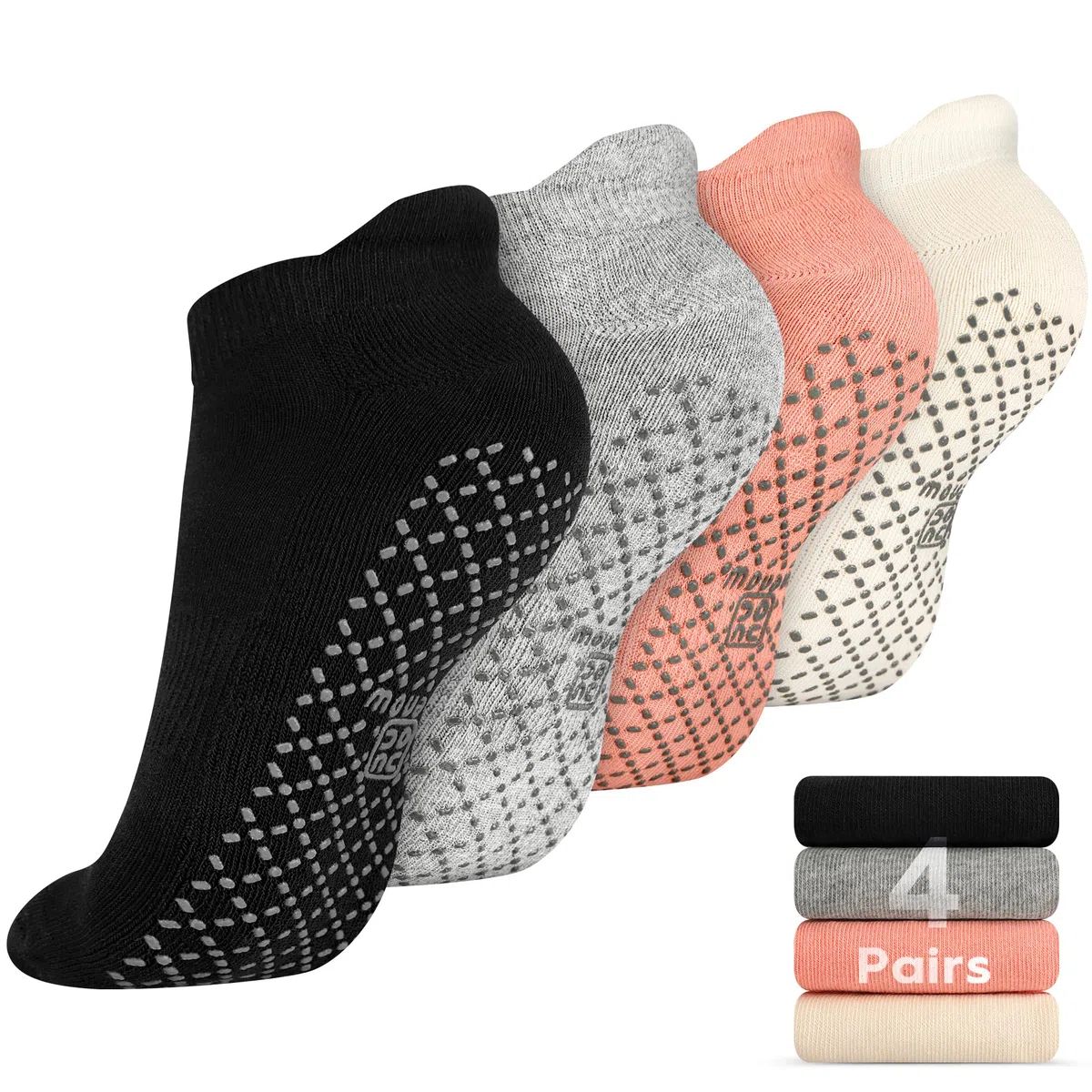 Unenow Calcetines antideslizantes unisex con cojines, calcetines para yoga, pilates, barra de suelo y hospital
