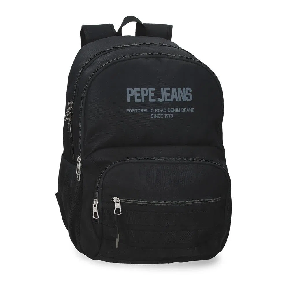 Pepe Jeans Edward Mochila Escolar Portátil 15,6 Pulgadas Negro 33x46x15 cm Poliéster 22,77L by Joumma Bags