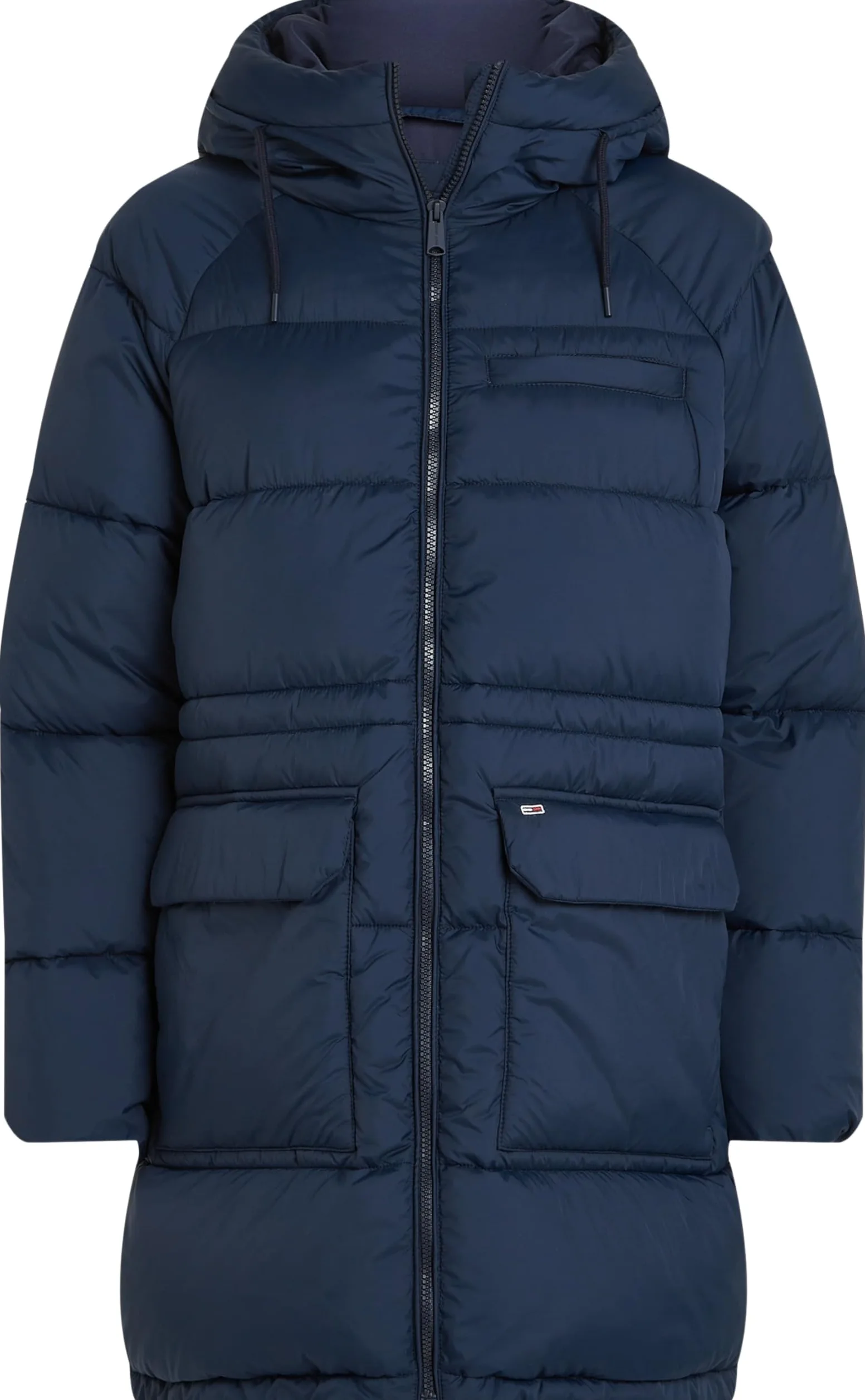 Tommy Jeans Abrigo de Plumas Mujer Midi Puffer con Capucha