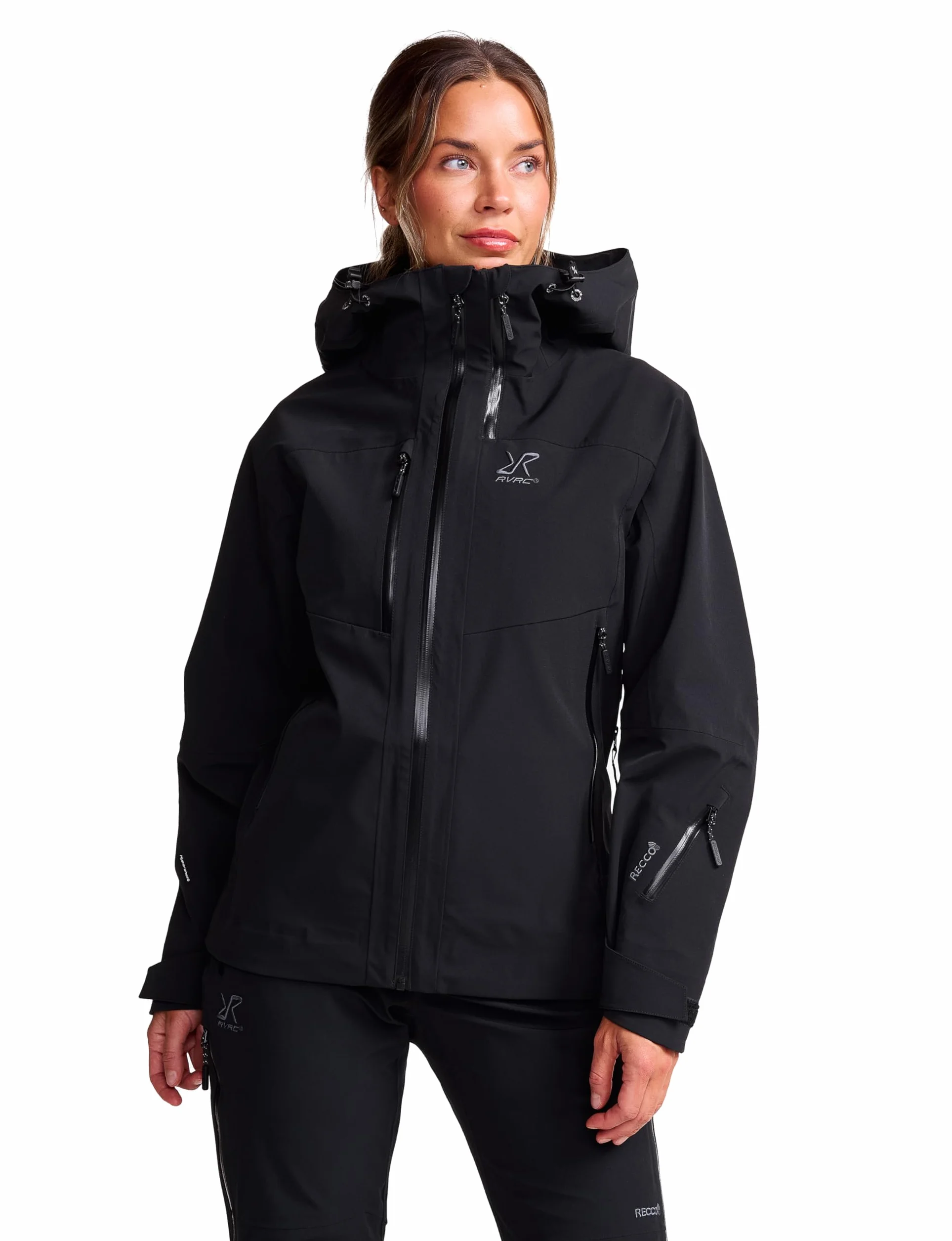 RevolutionRace Cyclone 3L Shell Jacket para Mujer, Chaqueta Impermeable con Reflectores Recco para Senderismo