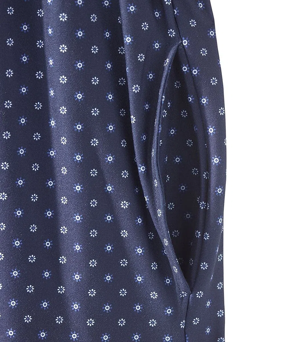 Camisón de encaje adaptativo con espalda abierta para mujer - No Peek Hospital Vestido para personas mayores, Azul marino, M