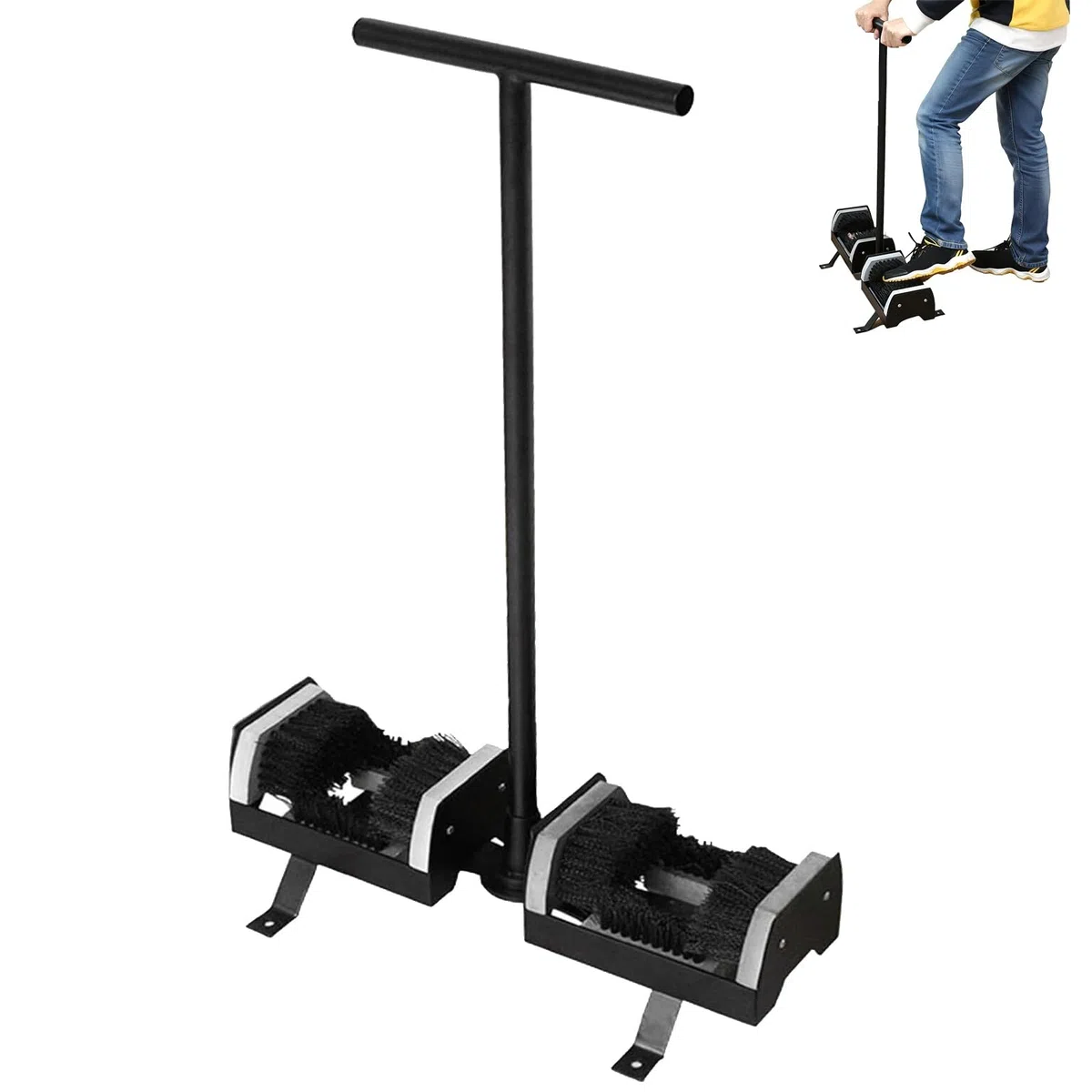 Cepillo raspador de zapatos de doble cabeza, herramienta de limpieza de botas resistente para eliminación de barro, limpiador de botas de fútbol para jardín, cancha