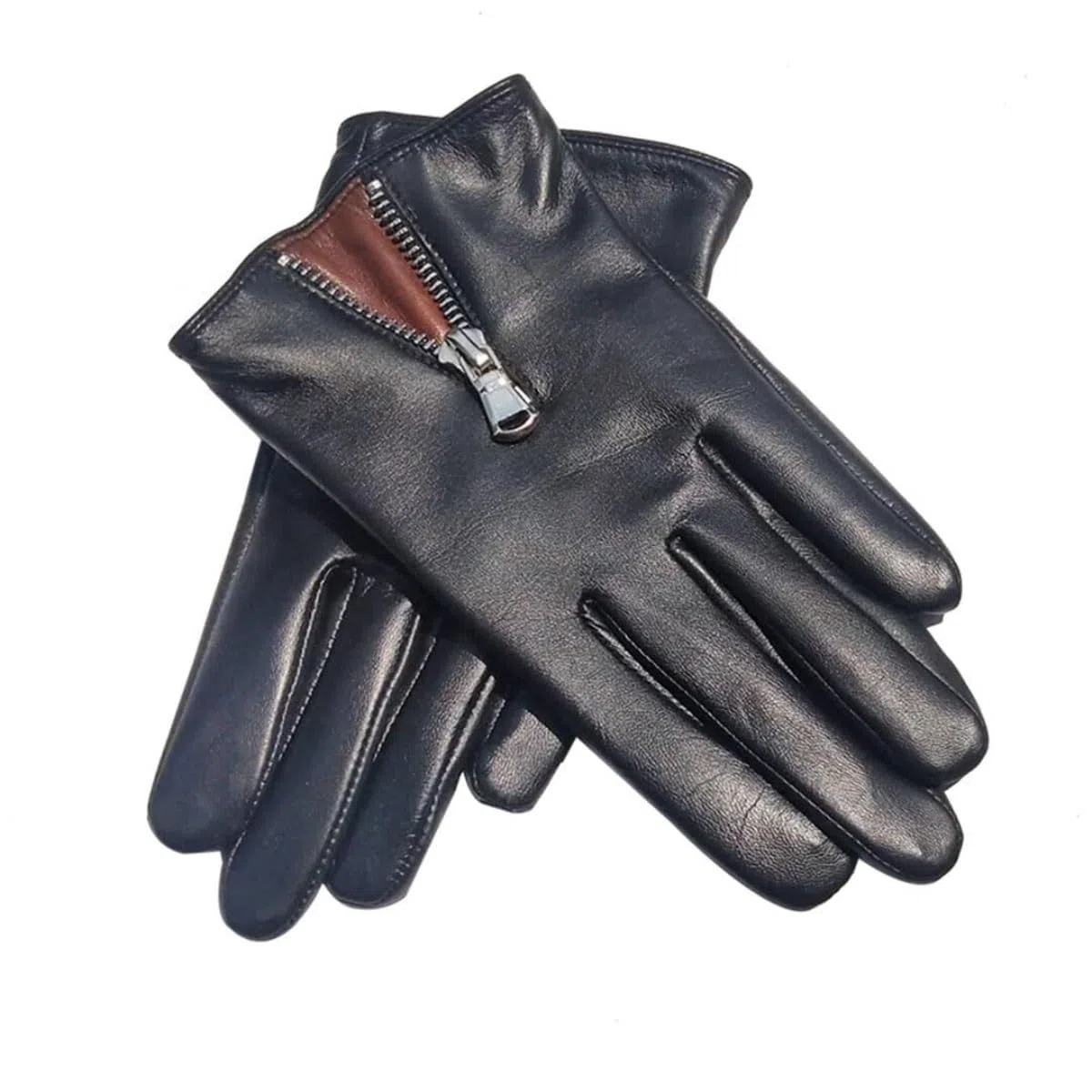 Guantes CáLidos Guantes De Cuero con Cremallera Y Forro Cálido For Mujer con Pantalla Táctil Y Forro Polar For Exteriores Guantes TéRmicos(Large)