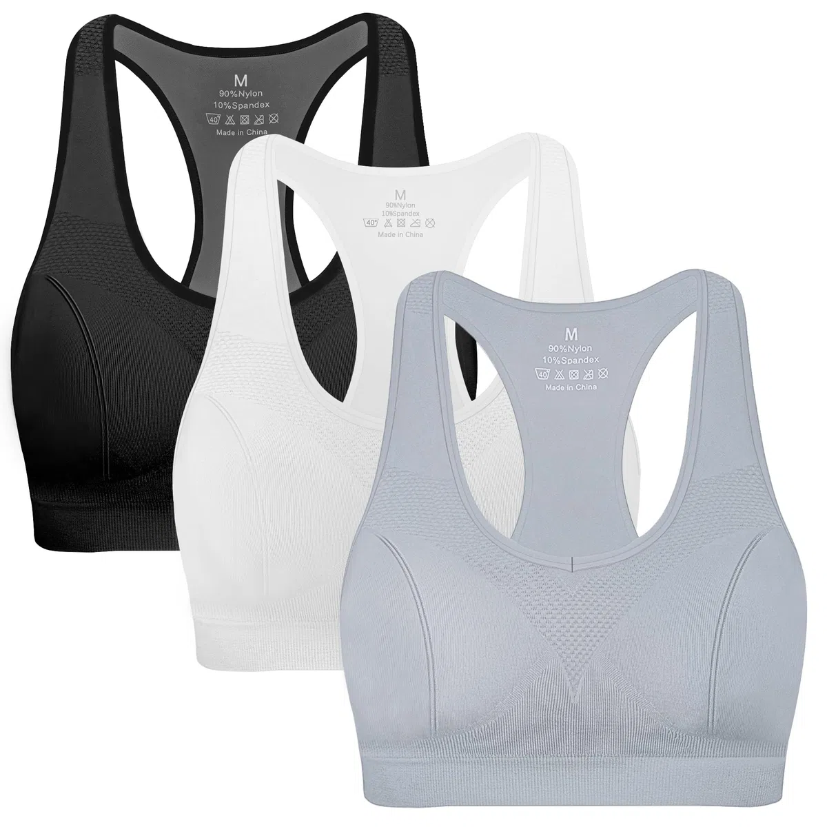 Mirity Sujetador Deportivo, Opaco (Pack de 3) para Mujer