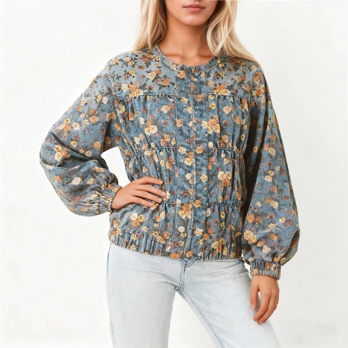 Genérico Chaqueta Vaquera Mujer Oversize,Sudaderas Con Capucha De Talla Grande Para Mujer Blusa Informal Con Botones De Manga Larga Y CordóN Top CláSico Holgado Con Abrigo Con Bolsillos