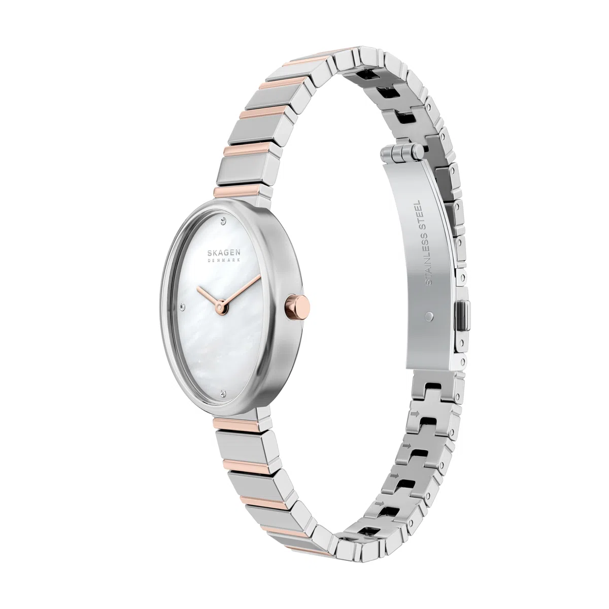 Skagen Anita Oval Reloj para Mujer de Acero Inoxidable Color Plateado de 20MM, SKW3184