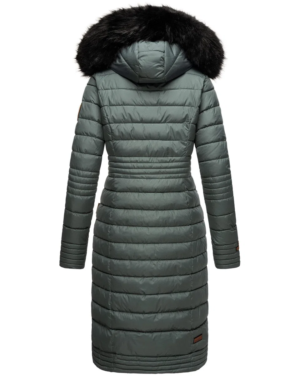 Navahoo B670 - Abrigo de invierno para mujer, acolchado largo, cálido, de peluche