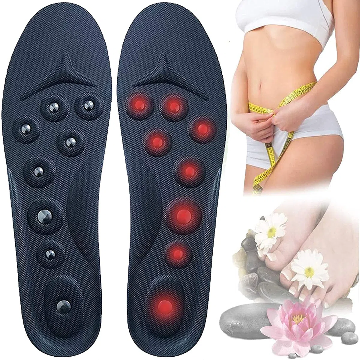 Plantillas, Plantillas de Masaje for Zapatos, Plantillas Anti-Plantar, magnéticas, magnético for pies Planos, Fascitis Plantar(3 Pair,S(35 41))