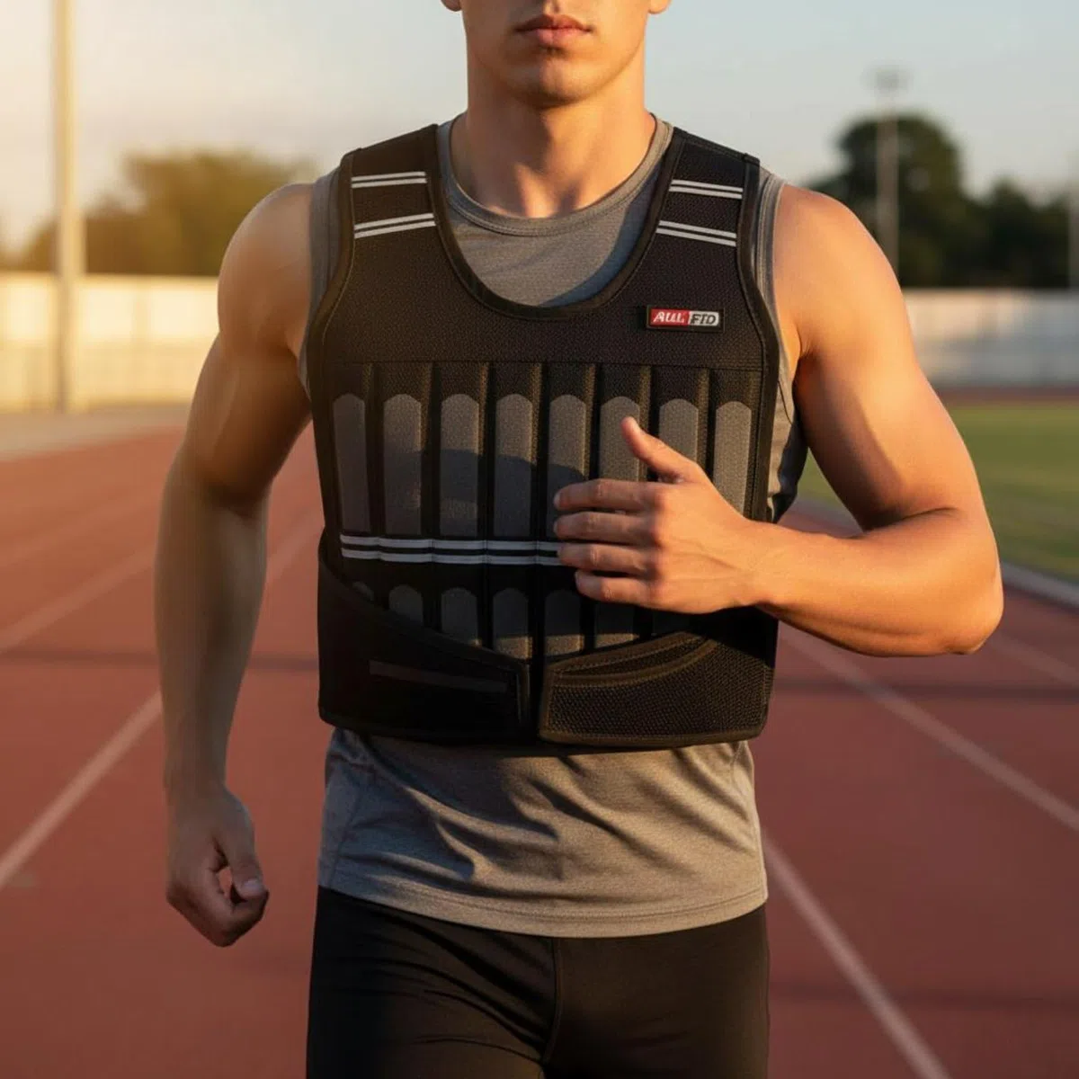 Amagogo Chaleco de entrenamiento con peso ajustable, chaleco para correr, chaleco de ejercicio con bolsillos seguros y diseño ventilado, adecuado para entrenamiento al aire libre, fitness, carreras