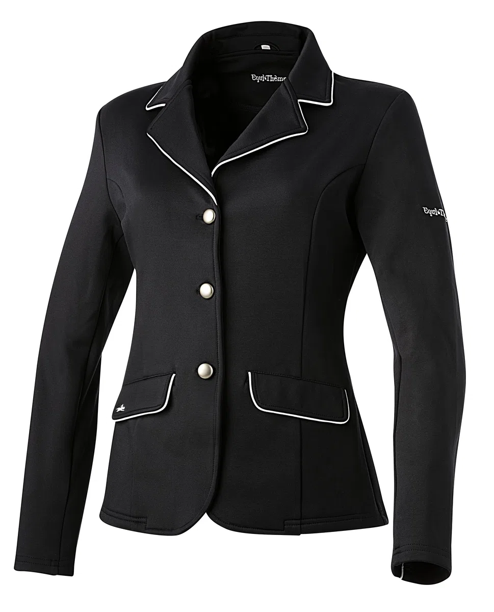 Equi-Theme/Equit'M 988481236 Soft Classic Chaqueta de competición, Unisex Adulto, Ribete Negro/Gris, Talla única