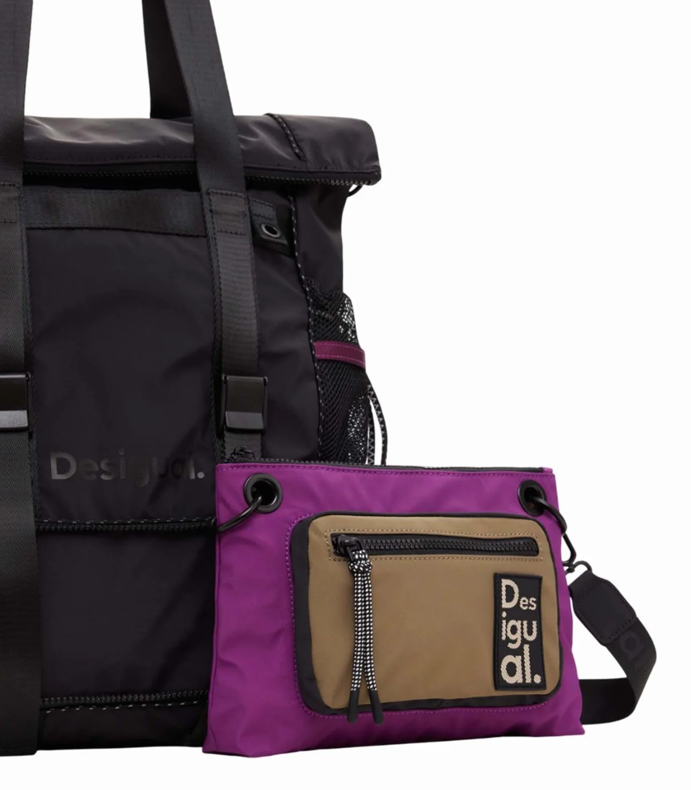 Desigual Modularis 25 Voyager Bag, Negro, violeta