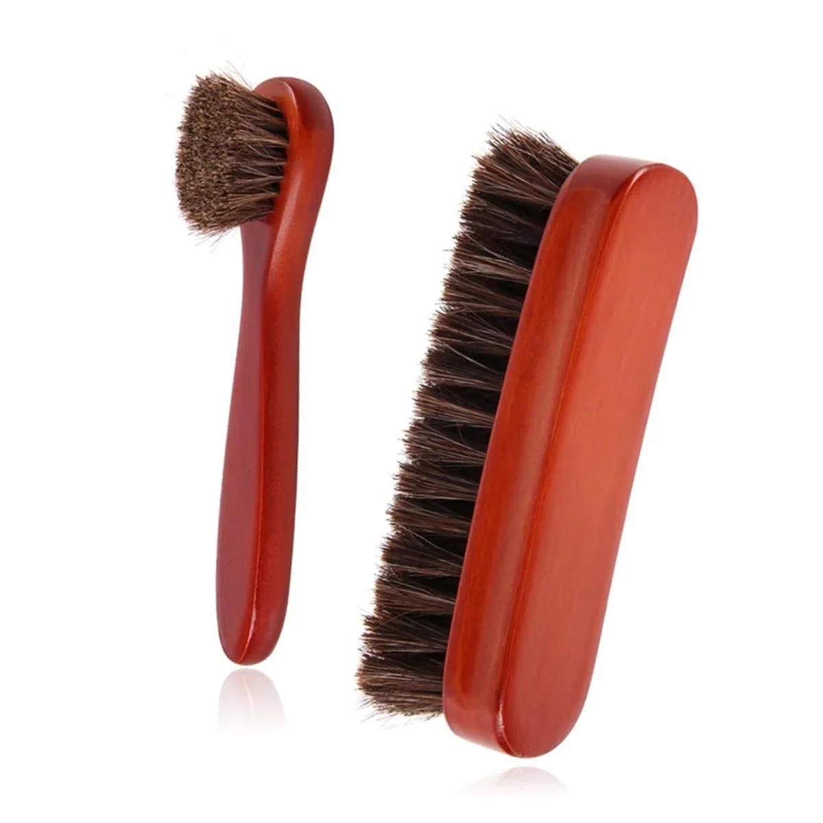 Cepillo de Crin de Caballo Cepillo de Pelo Caballo Combinación Limpieza Zapatos Cuero Horse Hair Brush 15CM+1 Long Handle Small Round Brush