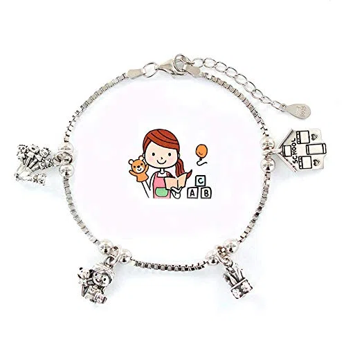 Pulseras Profesiones Plata (Educadora Infantil)