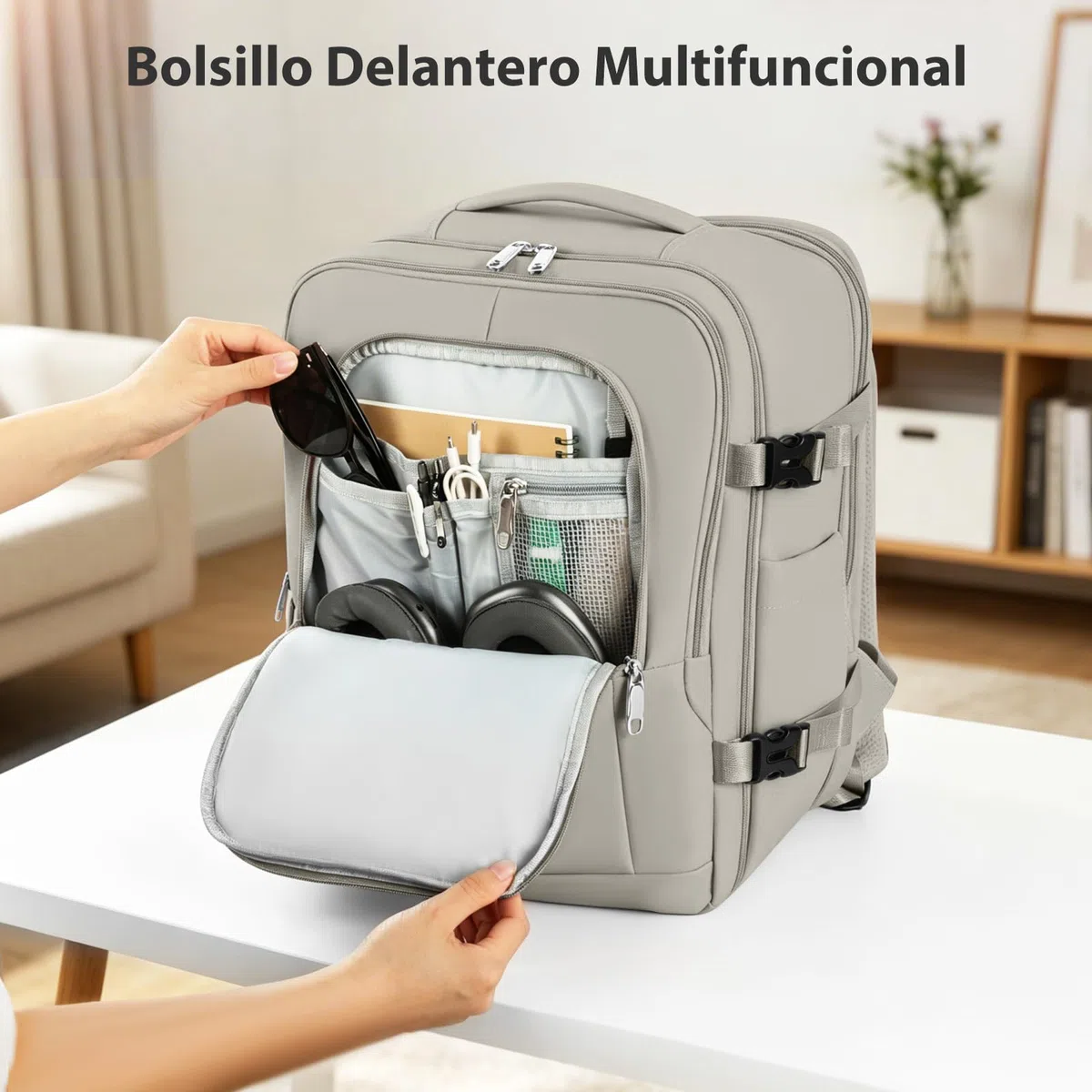 Mochila 40x30x20 Expandible 40x30x25 para Ryanair,Vueling, Wizz Air, Mochila Viaje Cabina Avión Mujer y Hombre, Equipaje de Mano con Compartimento Portátil 15.6", Mochila Antirrobo