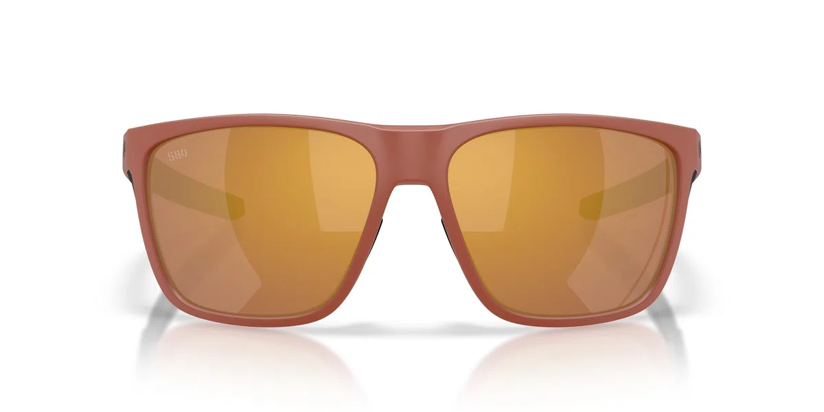 Costa Del Mar Ferg XL - Lentes de sol rectangulares para hombre, color terracota mate/dorado espejado, polarizados, 580 g, 62 mm
