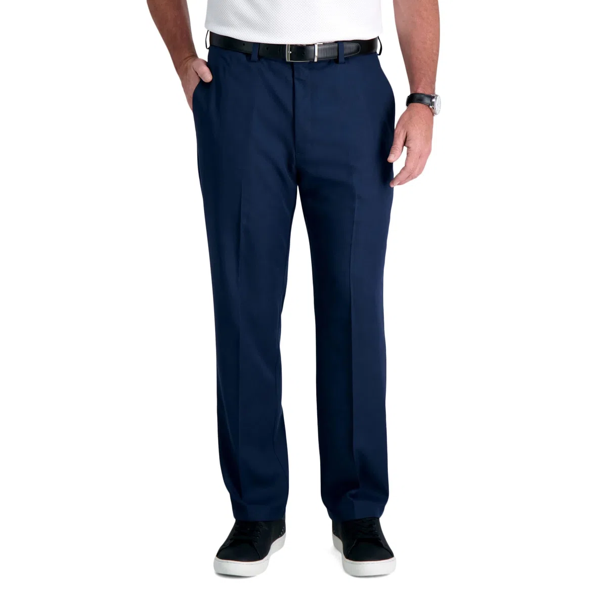 Haggar Cool 18 Pro Classic Fit Flat Front Pant-Regular Y Big & Tall - Pantalones Hombre