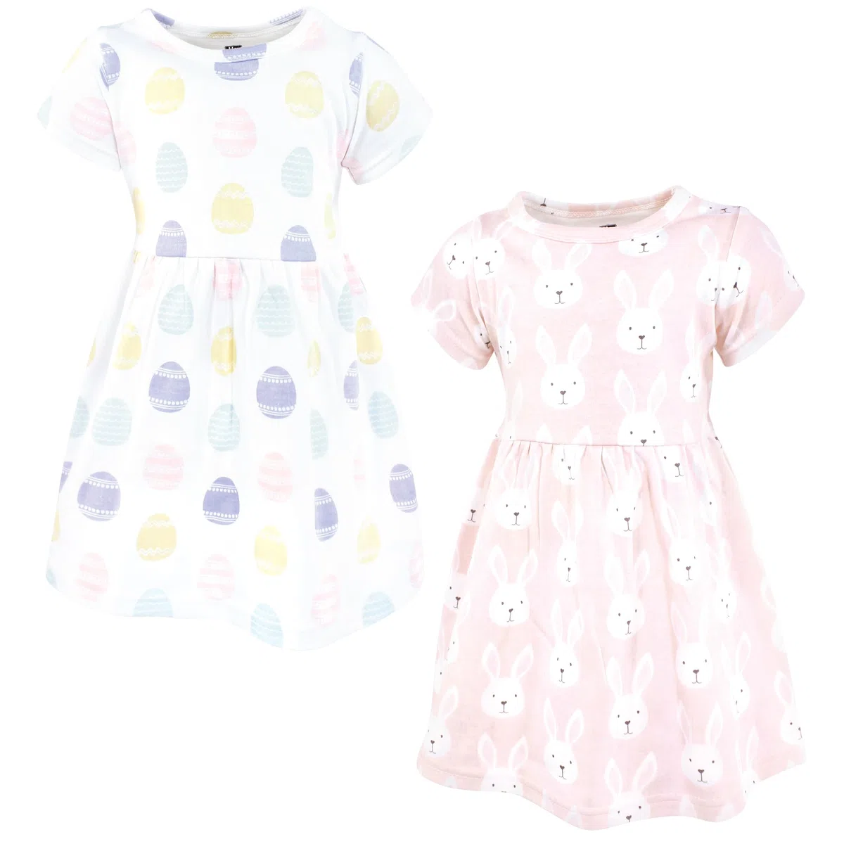 Hudson Baby Vestidos de algodón para niñas, conejito de Pascua, color rosa