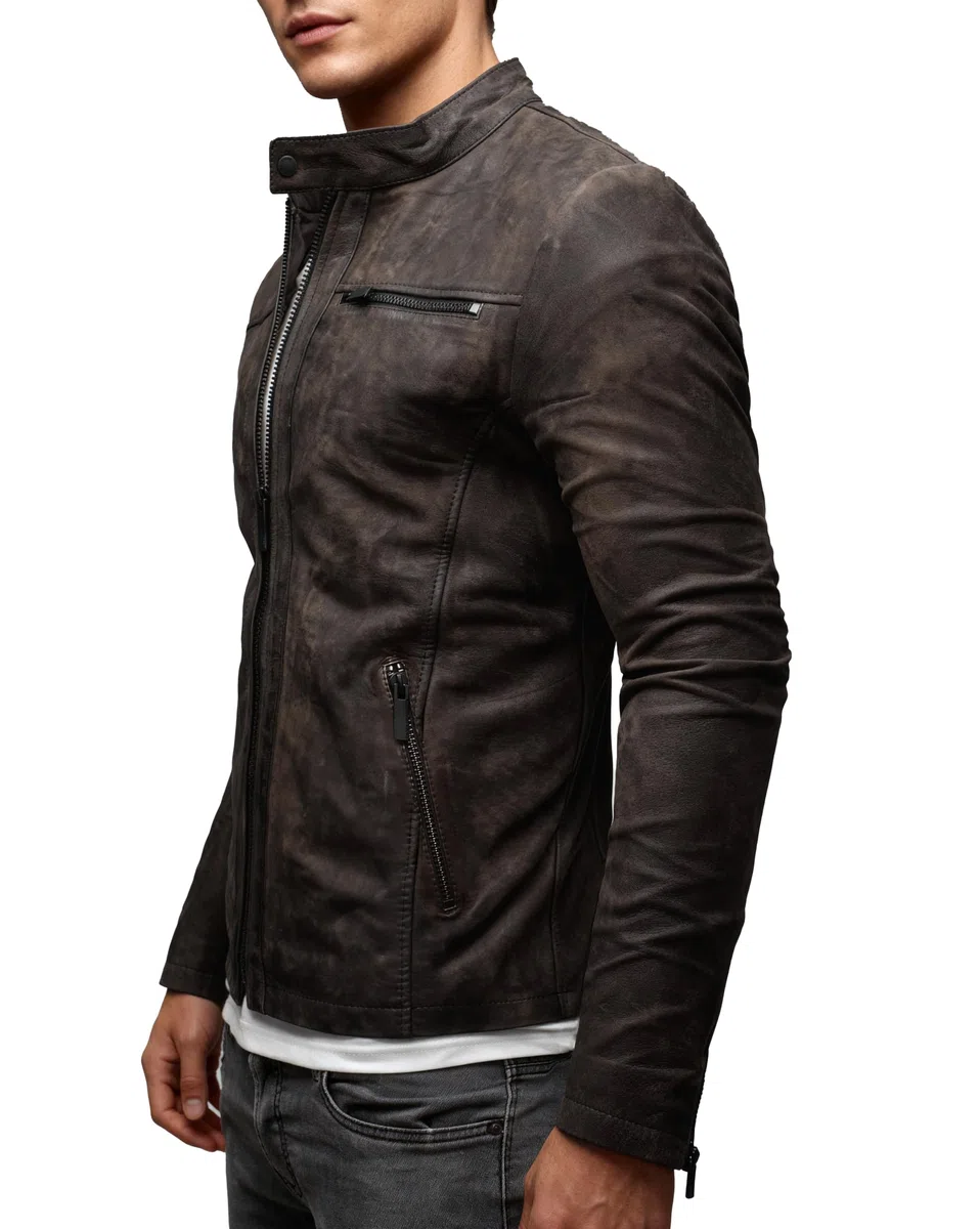 Crone - Chaqueta de cuero Epic Cleane Basic para hombre, en diferentes variantes y colores