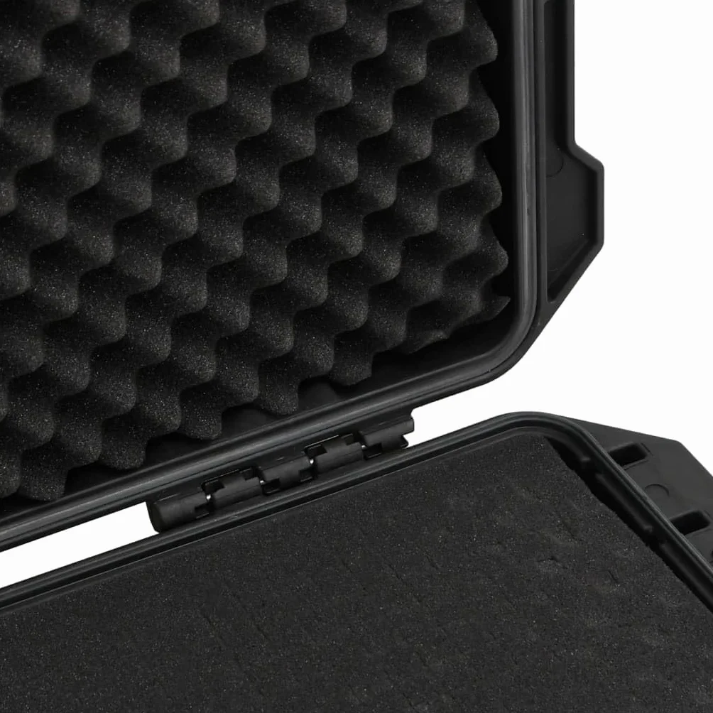 Maletín de transporte de polipropileno y ABS negro para viajes en avión, rígida, con inserto de espuma, válvula de presión, 100,5 x 42 x 17 cm, con cerradura, para exterior y almacenamiento