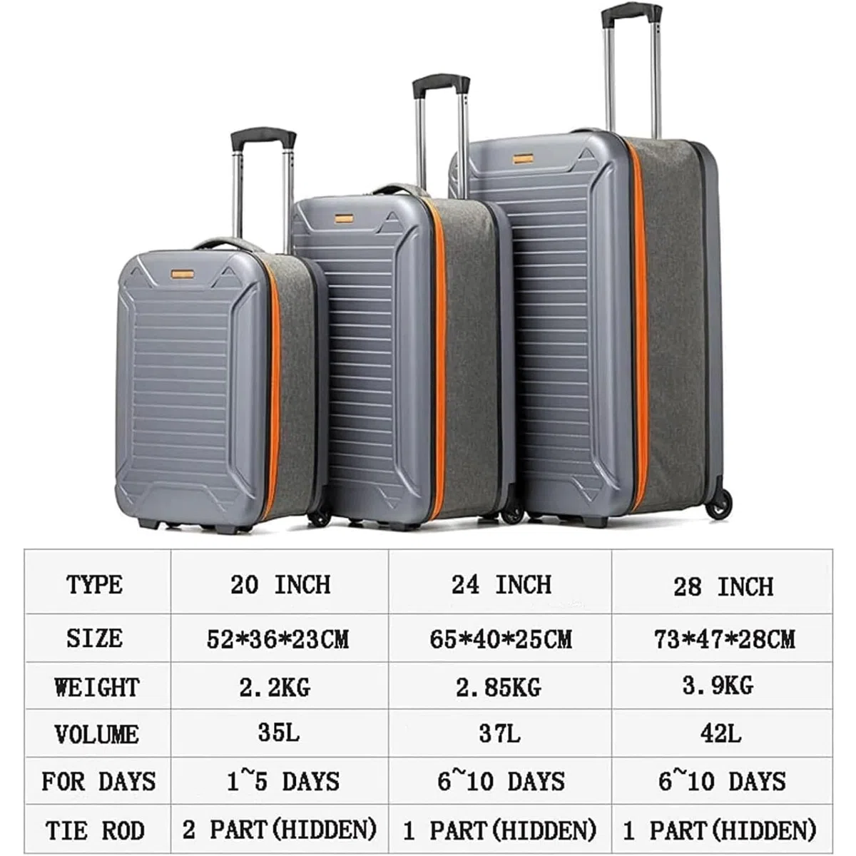 Maleta Maleta Plegable, Maleta con Ruedas para Equipaje, Estuche rígido, Maletas con Cerradura de combinación portátil, Maleta de Viaje Resistente Bolsas de Viaje