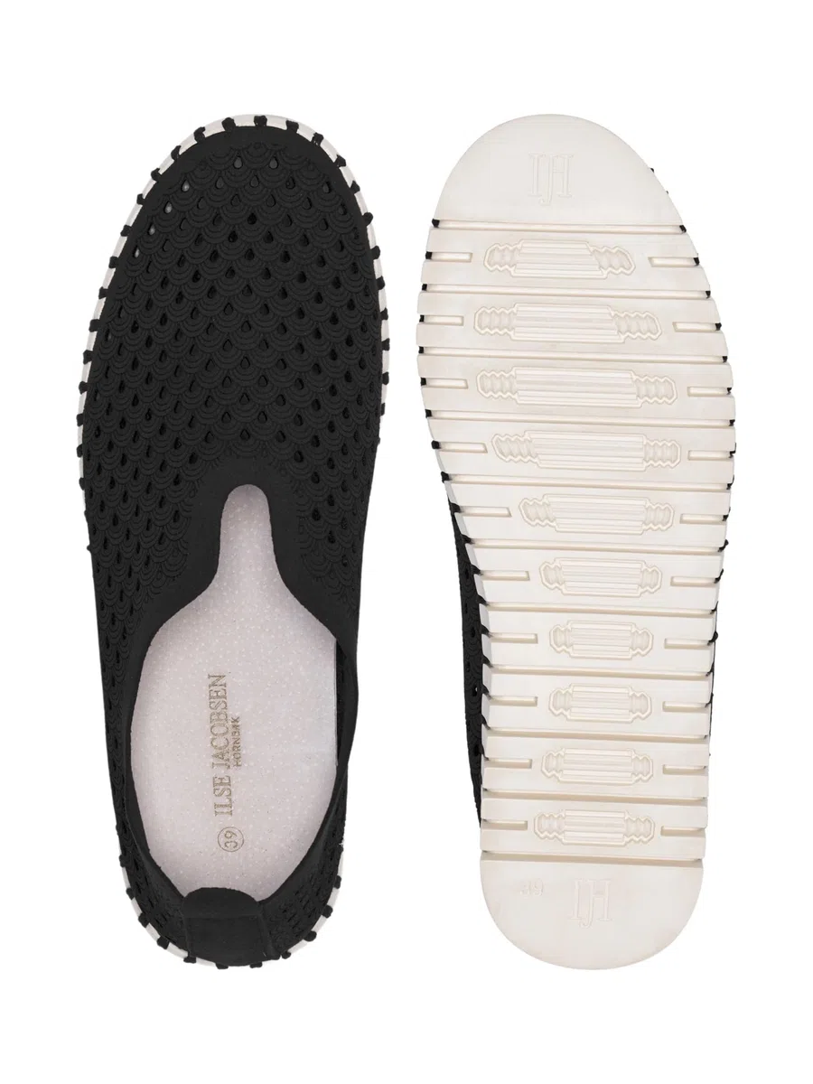 Ilse Jacobsen HORNBÆK | Zapatos Planos para Mujer | Zapatilla con Material de Microfibra reciclada y Suela de Caucho Natural Antideslizante | Tulip3275 | Ligero, Transpirable y ecológico | Black | 38