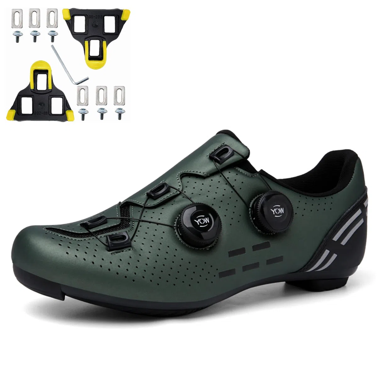 NGARY Zapatos de Ciclismo para Hombre y Mujer, Compatibles con SPD SPD-SL Delta Pedal Look, Transpirables Zapatos Bicicleta de Carretera