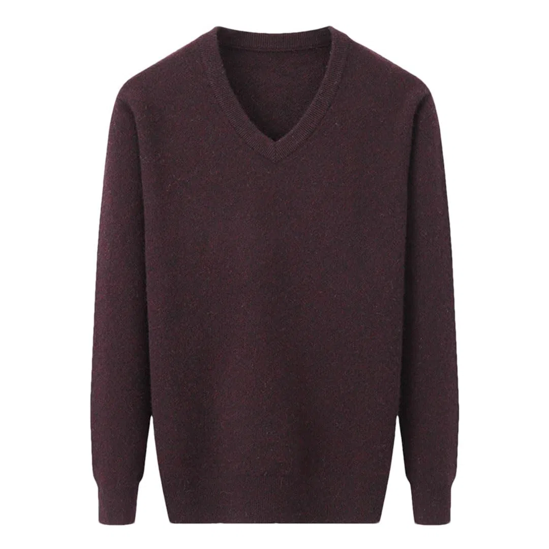 Vogrtcc Suéter Casual De Punto De Cachemira con Cuello En V para Hombre Talla Grande