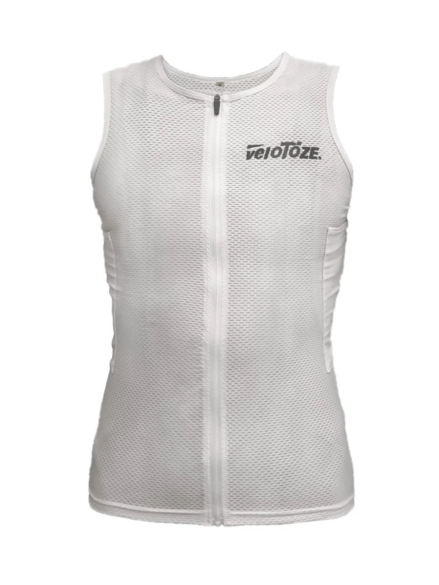 veloToze - Chaleco de ciclismo para hombre, 4 paquetes de refrigeración reutilizables incluidos, te mantiene fresco mientras conduces en interiores y exteriores - BLANCO