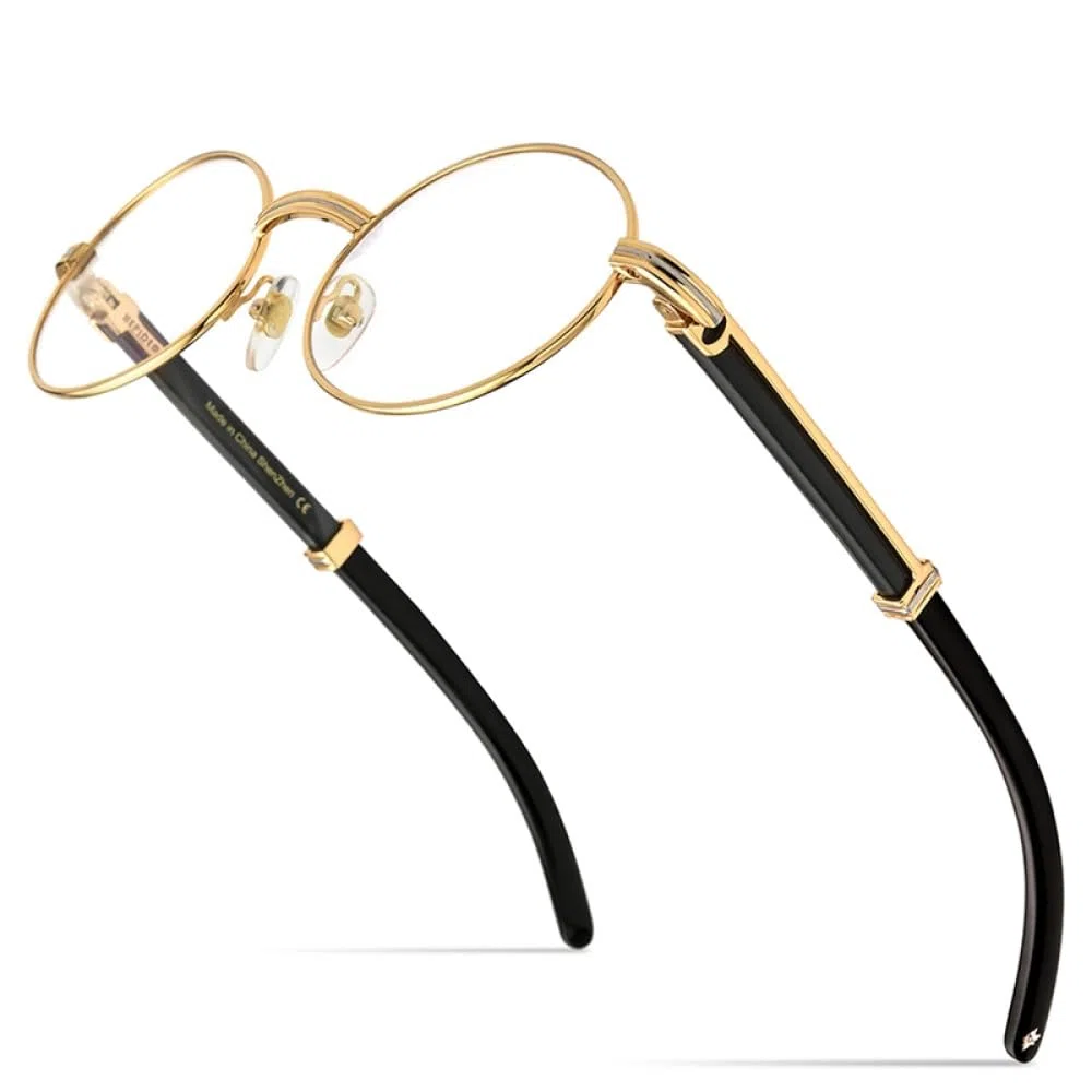 MUTYNE Montura de gafas para hombre y mujer, anteojos redondos, montura de lujo