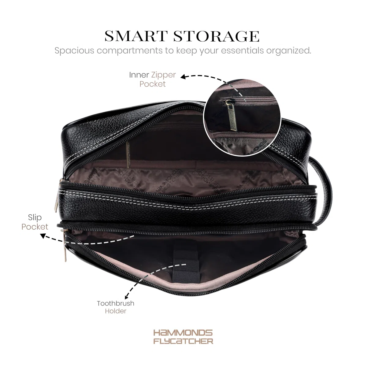Hammonds Flycatcher Bolsa de afeitado de cuero genuino para hombre, kit de cuero Dopp, bolsa de aseo de viaje, organizador de kit de higiene y aseo personal, cuero libre de crueldad y estuche de