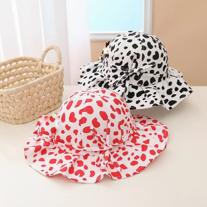 LNNSHX Sombrero para el Sol para niñas, Estampado de Leopardo, Sombrero de Cubo para niños, Gorro de algodón, Gorra para niños pequeños, Sombrero de Pescador para bebés (Color: Argento, tamaño: 48-52