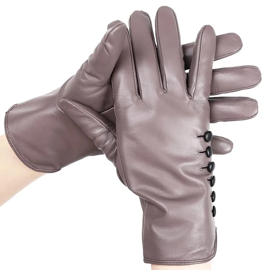 Guantes de Mujer, Guantes de Cuero para Mujer, Guantes cálidos de Invierno para Mujer, Guantes Suaves al