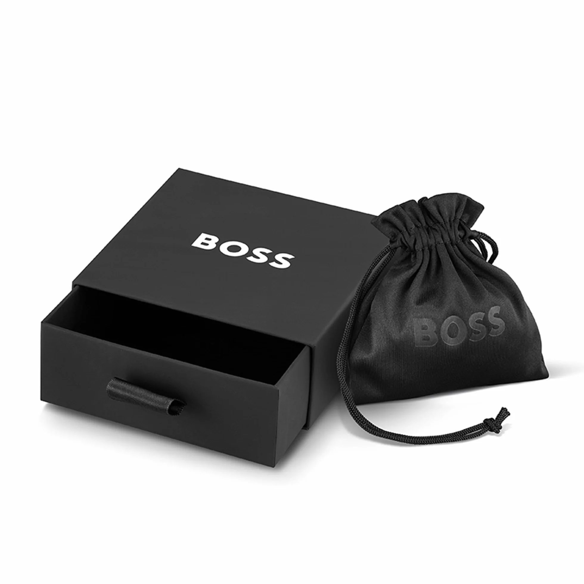 BOSS Jewelry Brazalete Rígido o Pendientes de Aro para Mujer Colección RIPPLE en Oro Amarillo con Líneas Onduladas