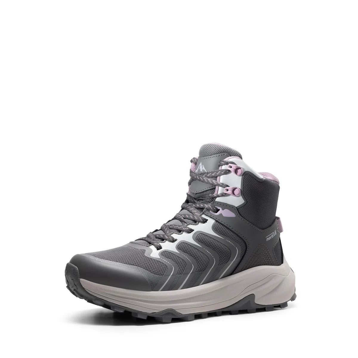 NORTIV 8 Botas de senderismo para mujer, impermeables, con soporte de arco, tenis para caminar al aire libre, cómodas, ligeras, botas Echo Mid
