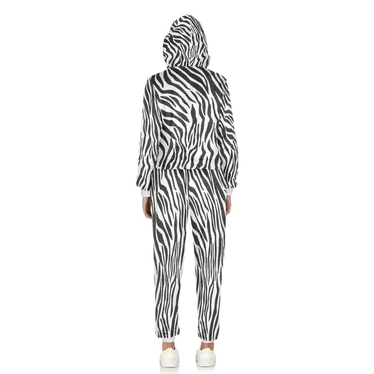 Conjunto deportivo de 2 piezas con textura de piel de cebra para mujer, conjunto deportivo de manga larga con estampado de piel de animal