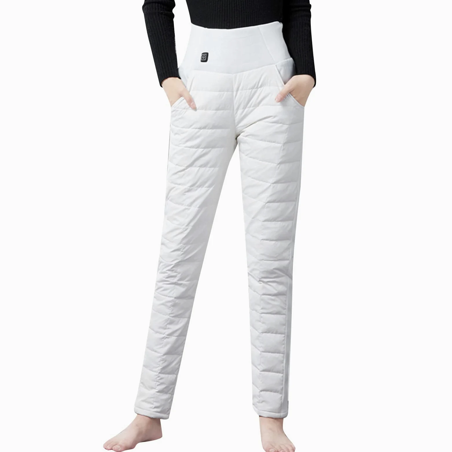Pantalones de esquí genéricos para mujer – Pantalones calefactores para mujer, pantalones duraderos, color sólido, pantalones otoño, invierno, pantalones al aire libre, pantalones con dos bolsillos