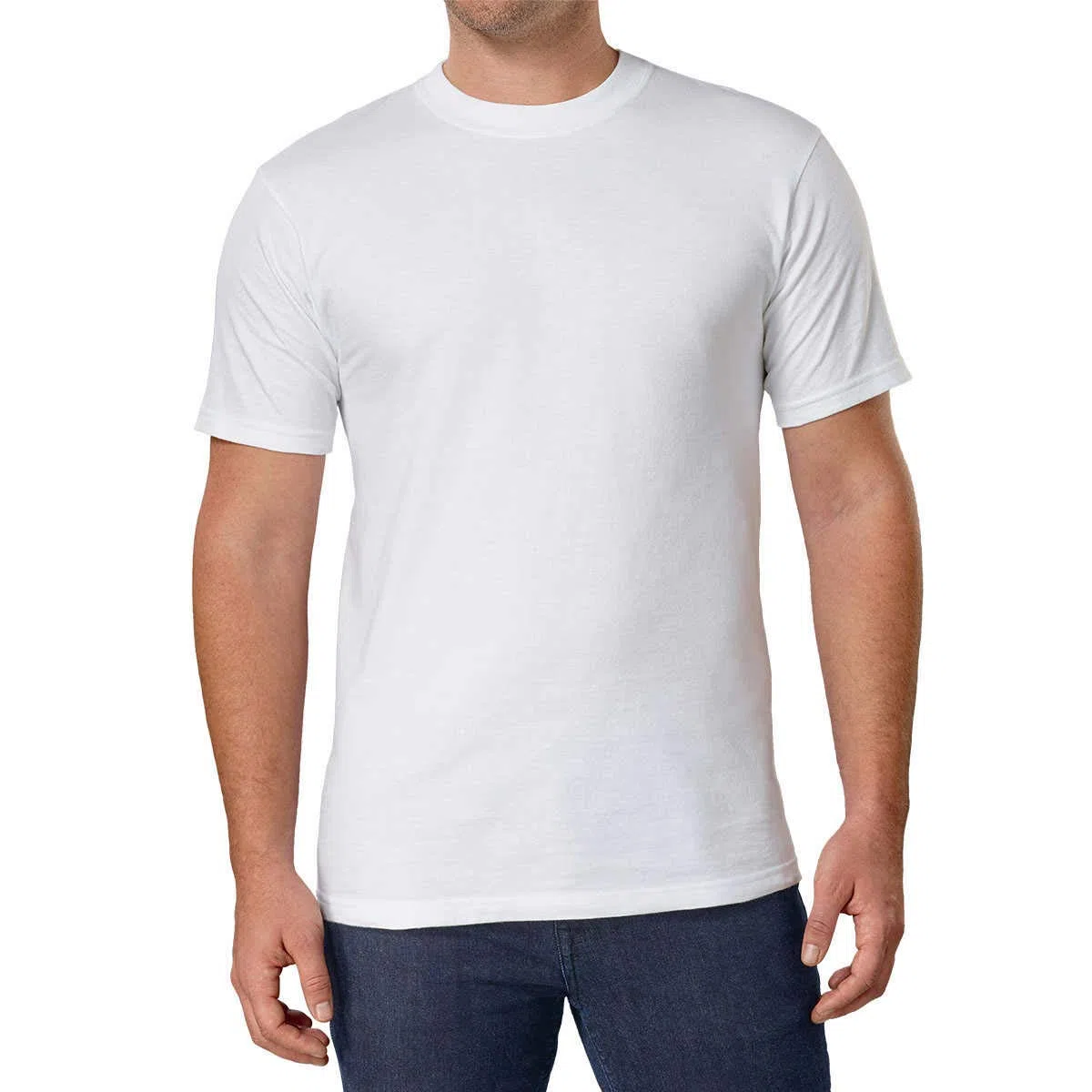 Kirkland Signature - Camisetas de cuello redondo para hombre, 100 % algodón (paquete de 6)