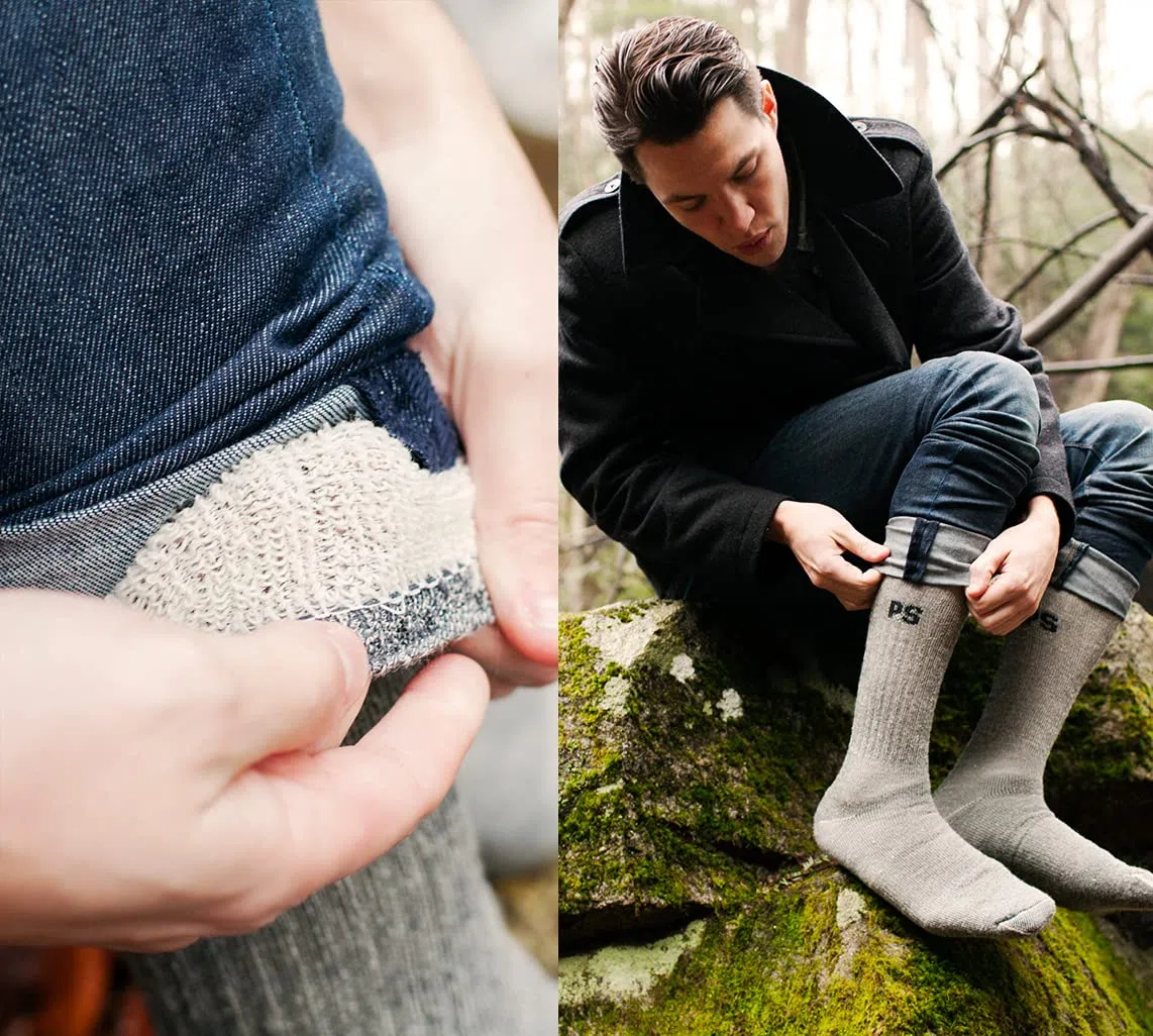 PEOPLE SOCKS Calcetines de lana merino para hombre y mujer, 4 pares, 71% premium con soporte de arco, fabricados en Estados Unidos, Grande 2 x negro carbón, 1 x azul marino, 1 x café., Large