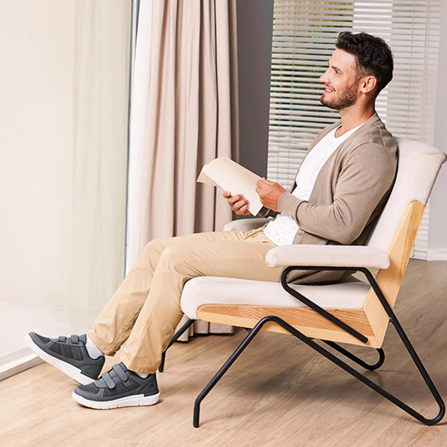 FitVille Zapatos para Hombre Zapatos Anchos Especiales para Pies Sensibles Cómodas Zapatillas Ajustables