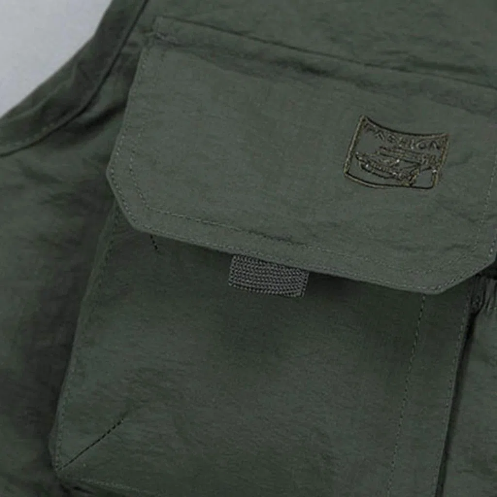 HXR Chaleco de fotografía de pesca para viajes al aire libre, montañismo, multi-bolsillo, chaqueta multifunción para hombre (color: verde, tamaño: XL)