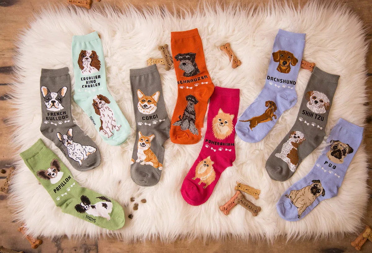 Foozys 2 pares de calcetines unisex Crew para perros pequeños