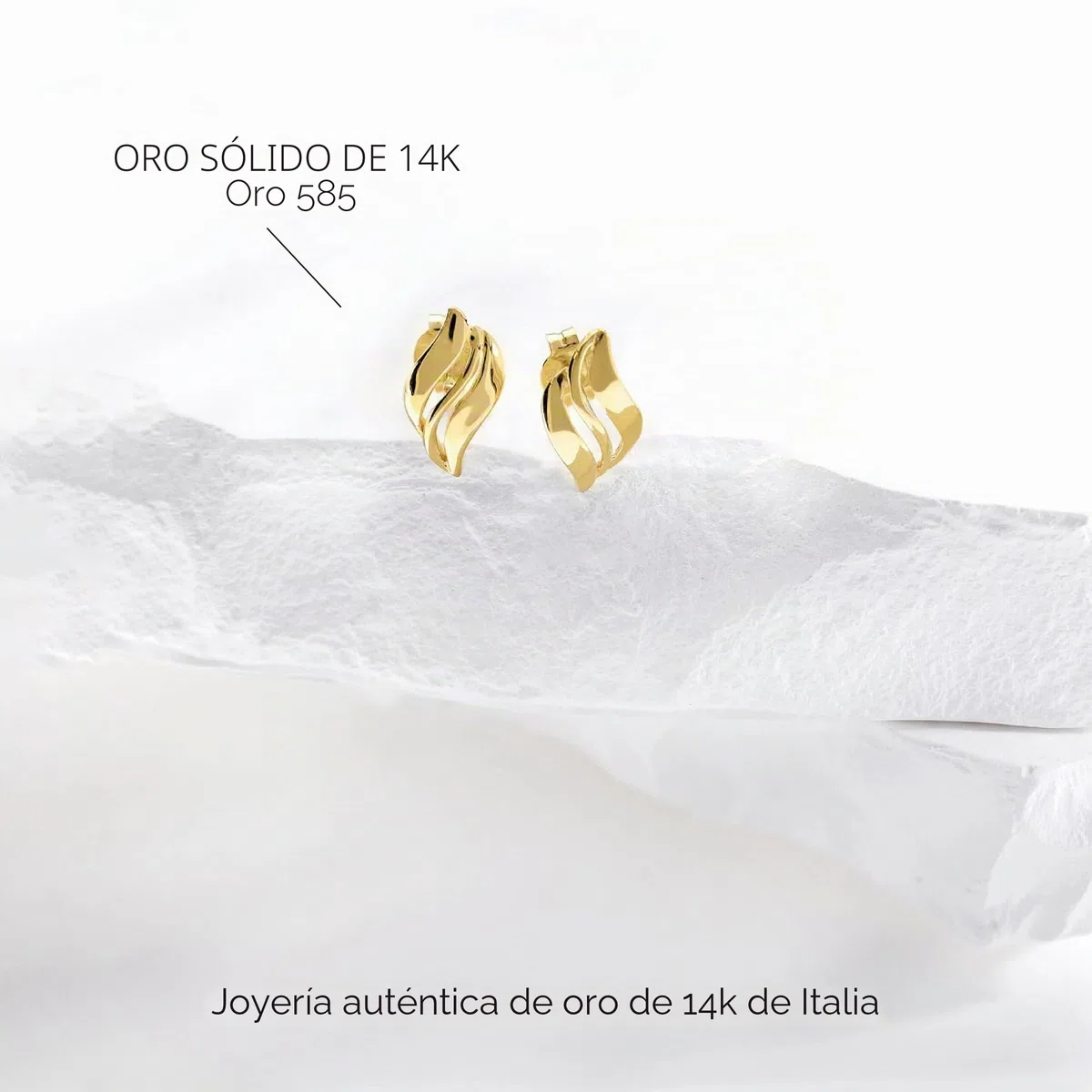 Lucchetta - Pendientes Oro amarillo de 14 quilates para Mujer