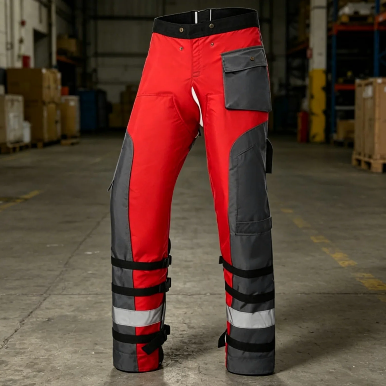 harayaa Pantalón de Protección para Motosierra Pantalón Anticorte Delantal Pernera Leggings con Estructura por Ajuste en Cintura y Piernas y Detalle