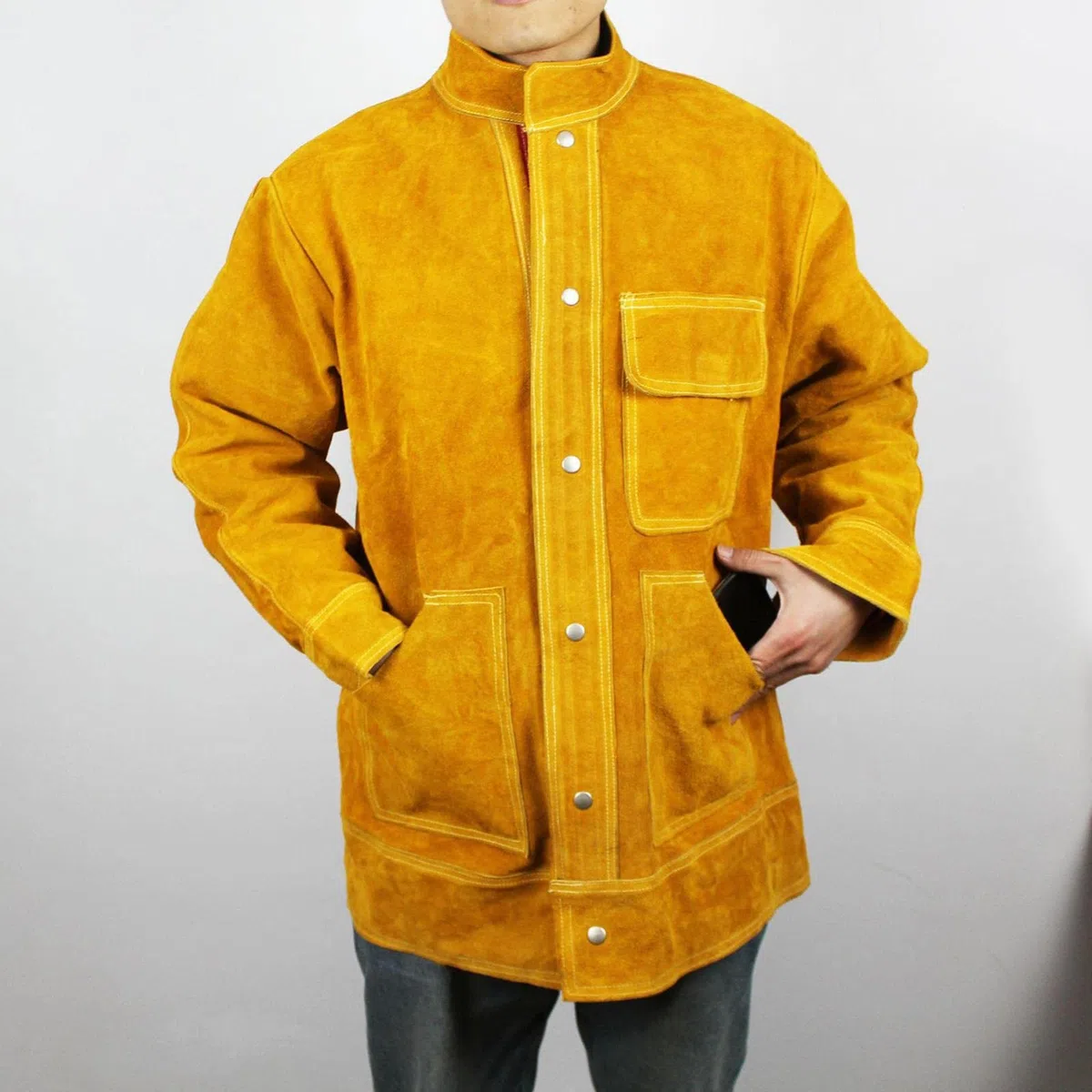 Chaqueta de Soldar de Cuero de, Delantal Protector, Traje de Soldador