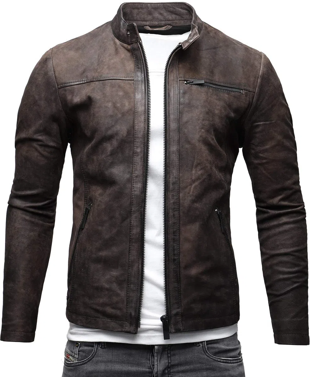 Crone - Chaqueta de cuero Epic Cleane Basic para hombre, en diferentes variantes y colores